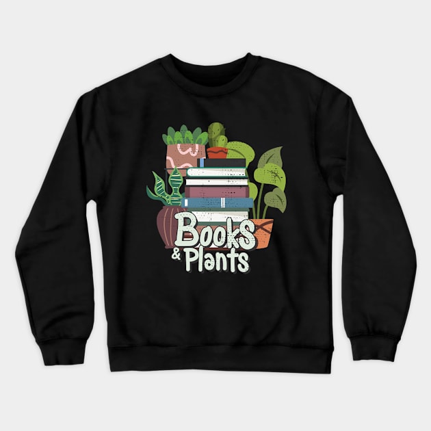 Books and plants Crewneck Sweatshirt by ArtStopCreative